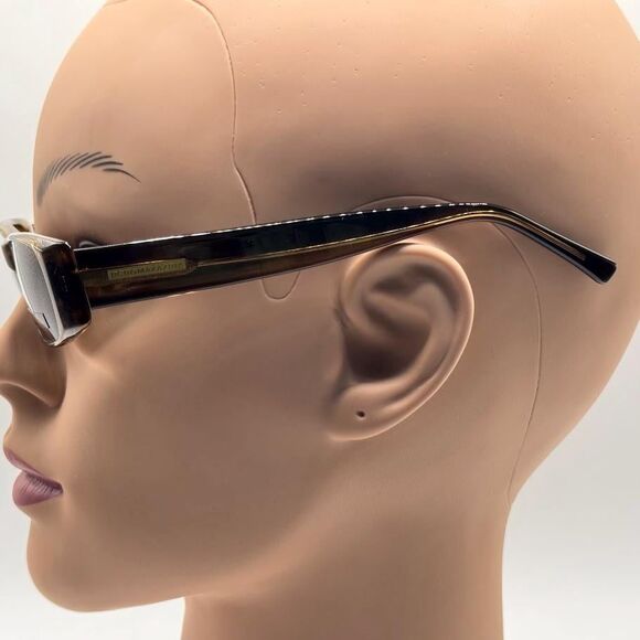 Vintage Y2K Designer Sunglasses BCBG Max Azria Radiance Narrow Brown Rectangle main image 7